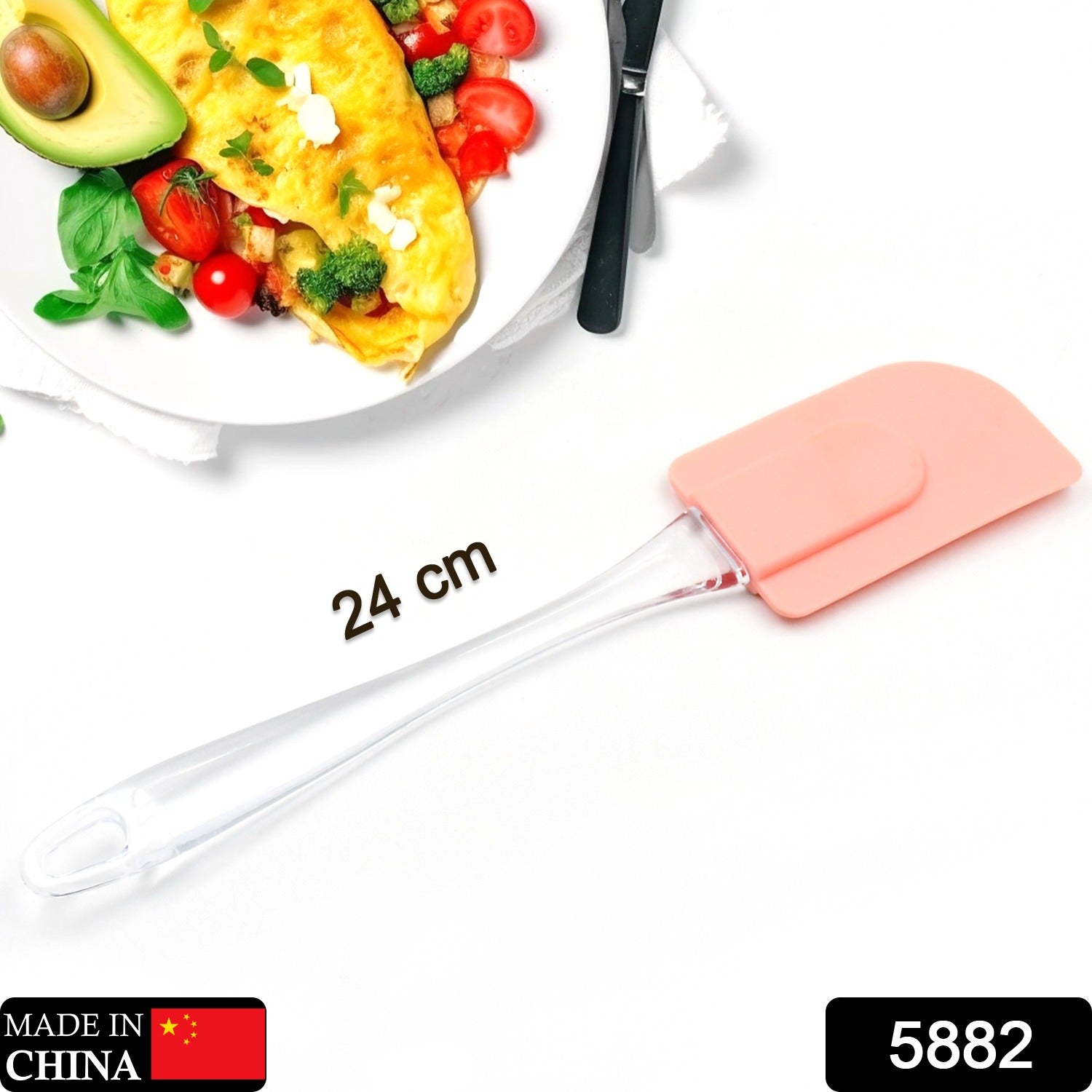 5882 Silicone Spatula for Baking, 1 Pc Rubber Spatula Pancake Spatula Heat Resistant Kitchen Utensils for Cooking Non-Sticky Big Baking Spatula Set Food Grade, BPA Free (24 Cm) 5882 Silicone Spatula for Baking, 1 Pc Rubber Spatula Pancake Spatula Heat Resistant Kitchen Utensils for Cooking Non-Sticky Big Baking Spatula Set Food Grade, BPA Free (24 Cm)